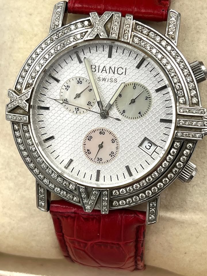 Ελβετικό ρολόι χρονογράφος κόσμημα! Roberto Bianci με αληθινα διαμαντια - 45mm.
