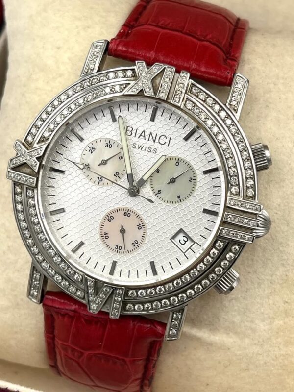 Ελβετικό ρολόι χρονογράφος κόσμημα! Roberto Bianci με αληθινα διαμαντια - 45mm. - Image 5