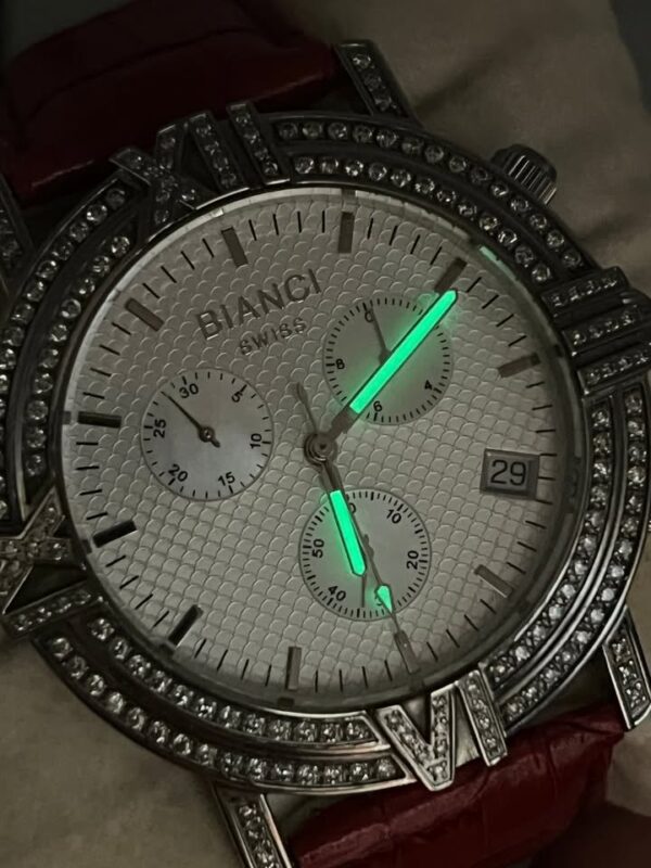 Ελβετικό ρολόι χρονογράφος κόσμημα! Roberto Bianci με αληθινα διαμαντια - 45mm. - Image 8