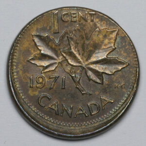 1 cent 1971 Canada MINT ERROR OFF CENTRE C160