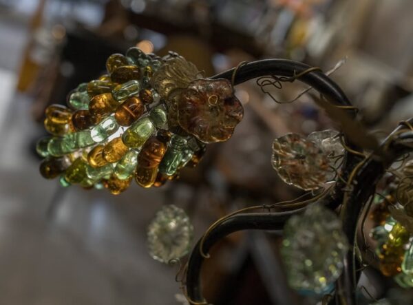 Σπάνιο Φωτιστικο! 1920’s Art Nouveau 3-Arm Table lamp with Murano Glass grape shades - Image 5