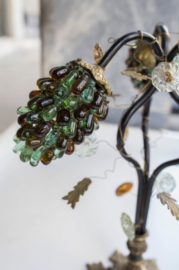 Σπάνιο Φωτιστικο! 1920’s Art Nouveau 3-Arm Table lamp with Murano Glass grape shades - Image 7
