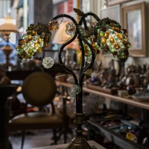 Alternative view of Σπάνιο Φωτιστικο! 1920’s Art Nouveau 3-Arm Table lamp with Murano Glass grape shades