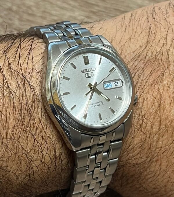Seiko Automatic silver dial (Open Back) 37mm - Image 7