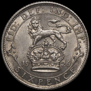 1926 GREAT BRITAIN SILVER 6 PENCE C20