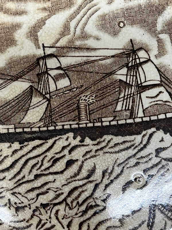 Αγγλικό Κεραμικό πιάτο αντίκα - Marine (24.5cm) - Image 6