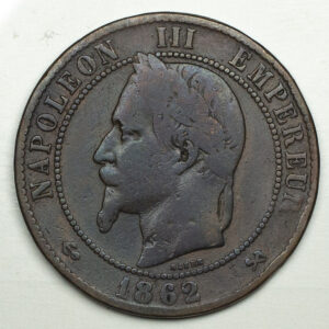 1862 France 10 Centimes Emperor Napoleon III C40