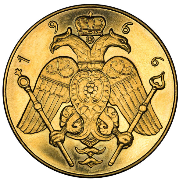 5 Χρυσές Λίρες (5λιρο) Μακάριος 1966 - Image 2