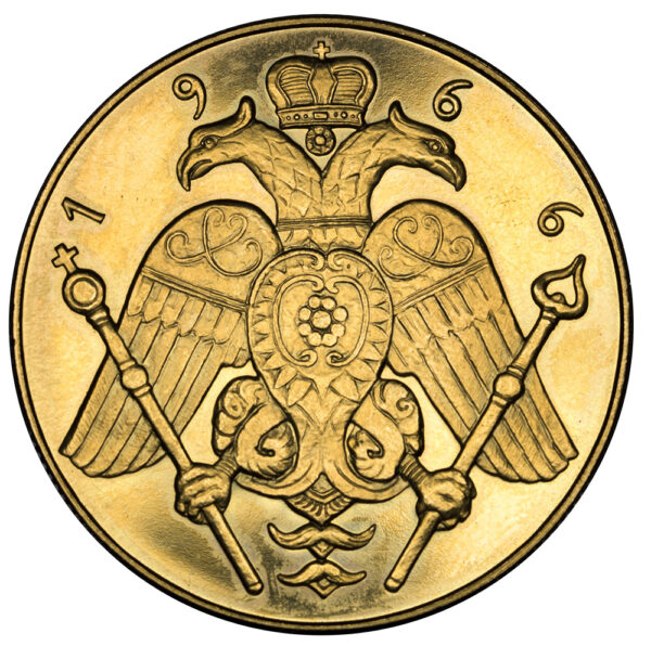 5 Χρυσές Λίρες (5λιρο) Μακάριος 1966 - Image 2