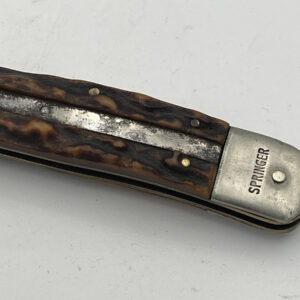 Alternative view of Vintage Solingen Rostfrei German leverlock Knife. Full blade and finish.