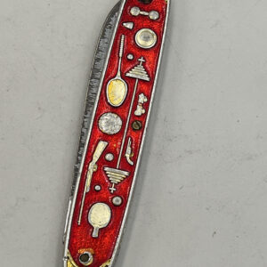 Alternative view of Vintage Chinese Summer Olympics Pocket Knife Red Enamel