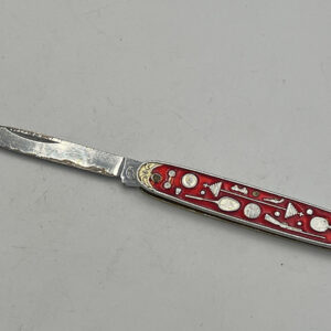 Vintage Chinese Summer Olympics Pocket Knife Red Enamel
