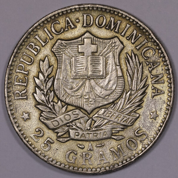 1879 1 Peso Dominican Republic Silver C90 - Image 2