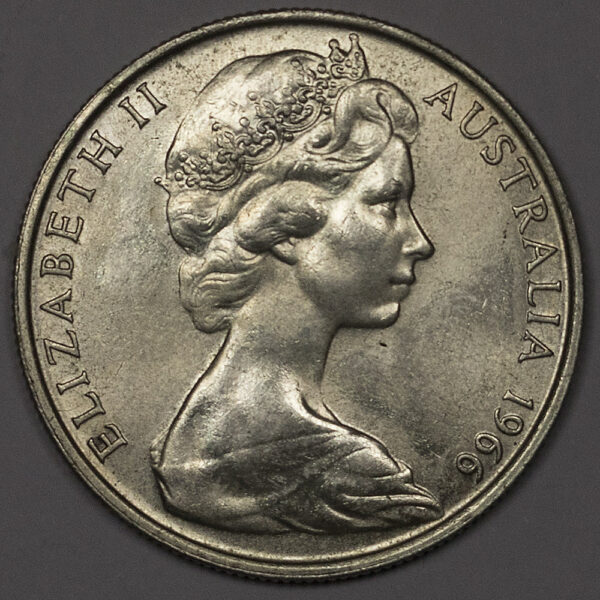 1966 Australia Round 50 Cents Silver Coin C95 - Image 2