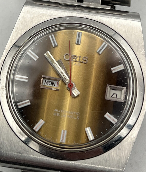 Vintage Swiss Made ρολόι O.R.I.S STAR αυτόματο με πανέμορφο καντράν 36x41mm - Image 7