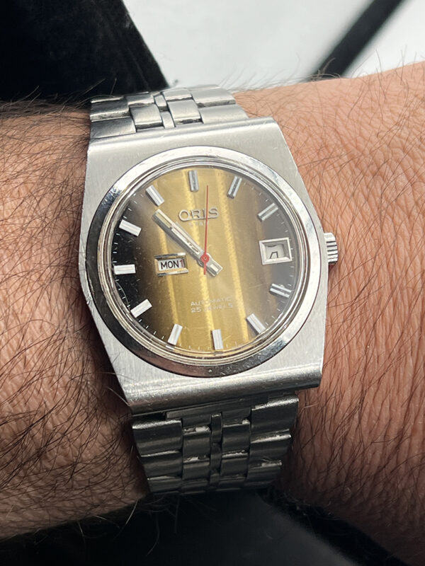 Vintage Swiss Made ρολόι O.R.I.S STAR αυτόματο με πανέμορφο καντράν 36x41mm - Image 3
