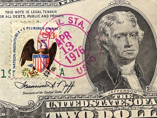 First Day Cancel April 13, 1976  $2 Two Dollar Bill Β15 - Image 3