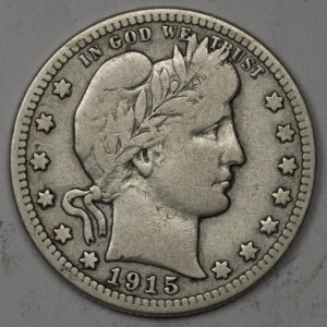 1915-P BARBER QUARTER Silver C137 (Key Date)