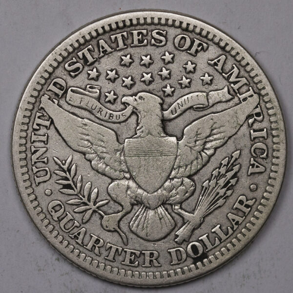 1915-P BARBER QUARTER Silver C137 (Key Date) - Image 2