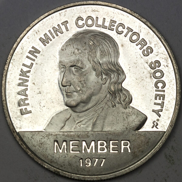 1977 Silver Token - Franklin Mint Collectors Society Member M21 - Image 2