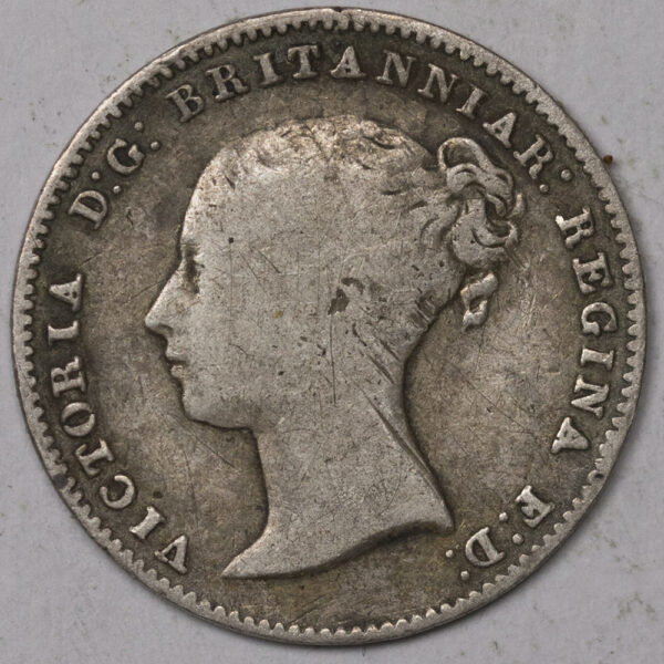 1858 3 Pence Silver C130 - Image 2