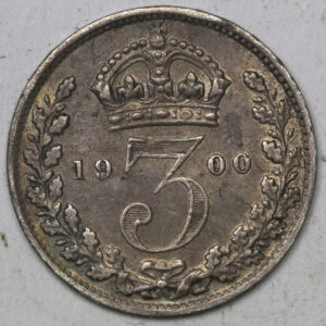 1900 3 Pence - Victoria 3rd portrait Silver C128