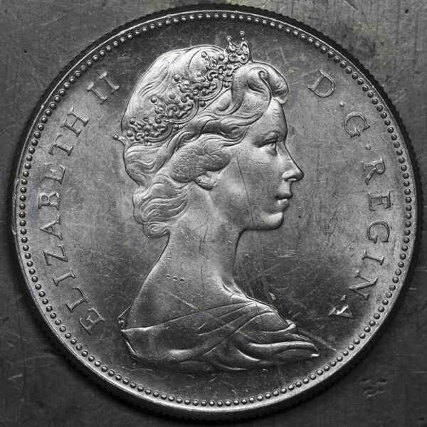 1967 1 Dollar - Elizabeth II 2nd portrait, Confederation Silver C156 - Image 2
