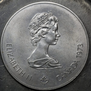 Alternative view of 5 Dollars - Elizabeth II Map of North America Silver C154