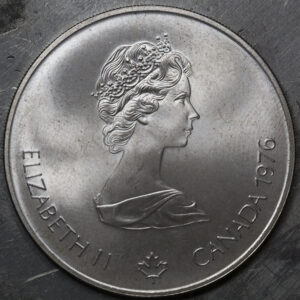 Alternative view of 5 Dollars - Elizabeth II Olympic village Silver C155