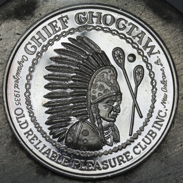 CHIEF GHOGTAW NEW ORLEANS 1968 250 ANNIVERSARY SILVER ROUND 999 FINE SILVER C157 - Image 2