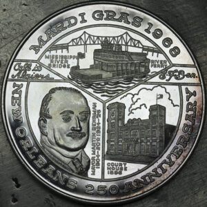 CHIEF GHOGTAW NEW ORLEANS 1968 250 ANNIVERSARY SILVER ROUND 999 FINE SILVER C157