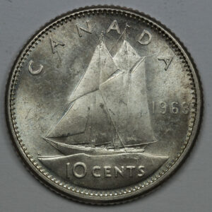 Alternative view of 1963 10 Cents - Elizabeth II 1st portrait Silver UNC  C161