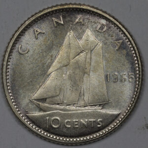 Alternative view of 1965 10 Cents - Elizabeth II 1st portrait Silver UNC  C163