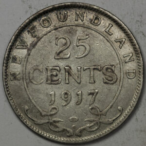 1917 25 Cents - George V Newfoundland  C170