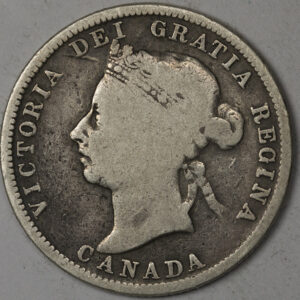 Alternative view of 1890 25 Cents - Victoria C171