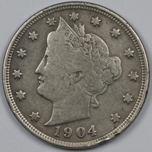 Alternative view of 1904 LIBERTY Nickel - V Cent USA   C181
