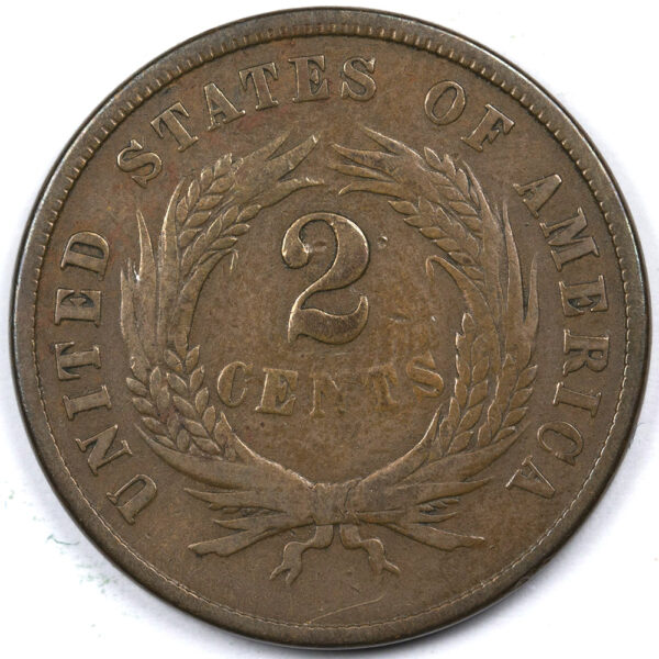 USA Civil War Early Shield 2 Cents 1864 C176 - Image 2