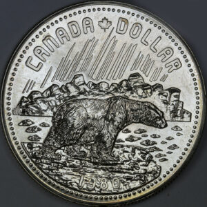 1980 1 Dollar - Elizabeth II Arctic Territories Silver C185