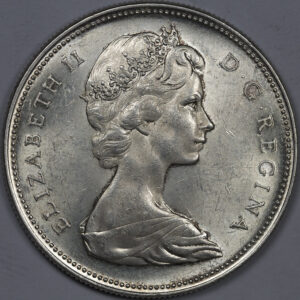 Alternative view of 1965 1 Dollar - Elizabeth II 2nd portrait Silver C191