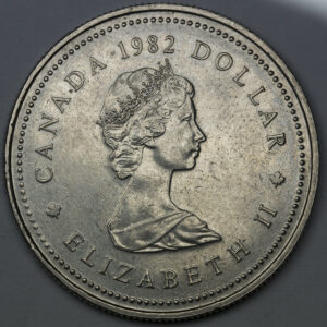 Alternative view of 1982  1 Dollar - Elizabeth II Constitution C196