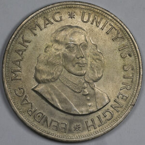 Alternative view of 1961 South Africa 50 Cents 1st decimal series Silver C199