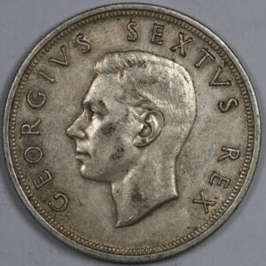 South Africa 5 Shillings, 1949, 300th Anniversary - Founding of Capetown Silver C202