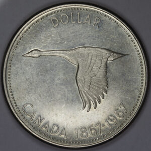 1967 1 Dollar - Elizabeth II 2nd portrait, Confederation Silver C255