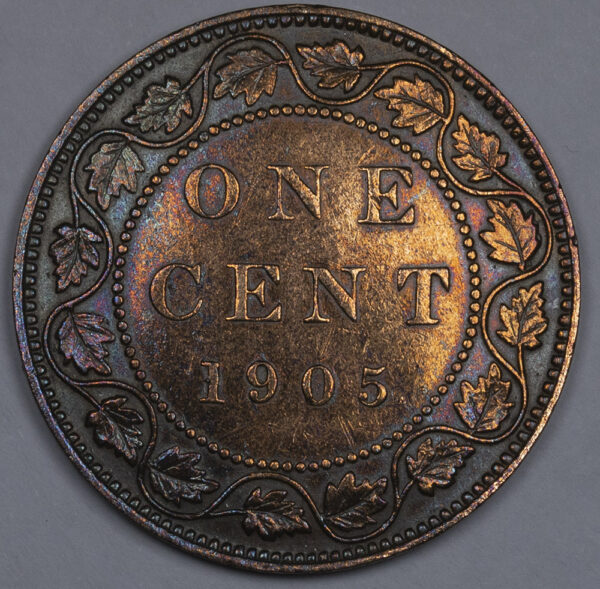 1905 Canadian London Mint One 1 Cent Penny Large Cent Coin C260 - Image 2