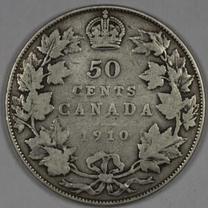 1910 50 Cents - Edward VII Victorian Leaves C264