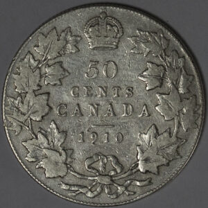 1910 50 Cents - Edward VII Victorian Leaves C263
