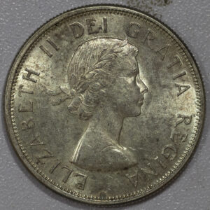 1964 50 Cents - Elizabeth II 1st portrait, complete coat of arms UNC C266