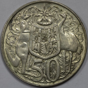 Alternative view of 1966 Australia Round 50 Cents Silver Coin C270