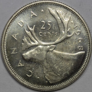 1968 25 Cents - Elizabeth II 2nd portrait, silver UNC C271