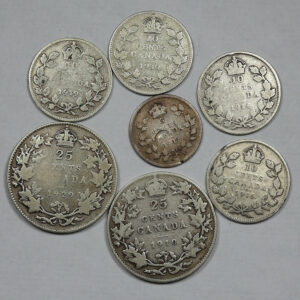 LOT 5 Coins Canada Silver C292